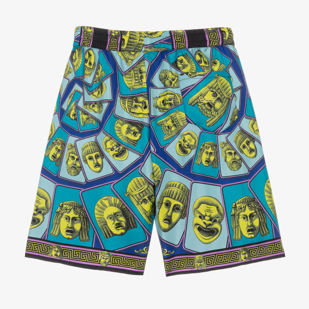 Versace-شورت حرير تويل لون أزرق للأولاد | Childrensalon Outlet