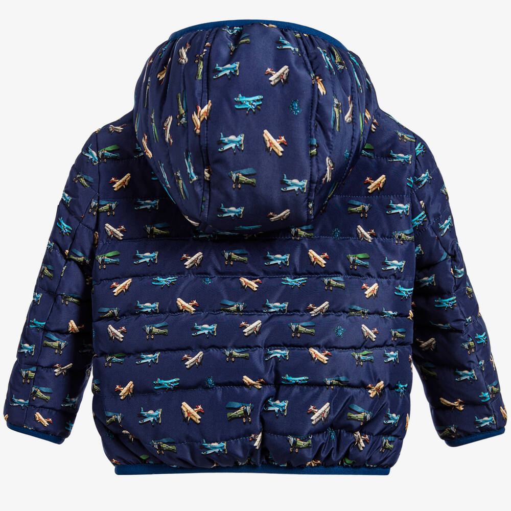 Versace-Boys Blue Plane Print Jacket | Childrensalon Outlet