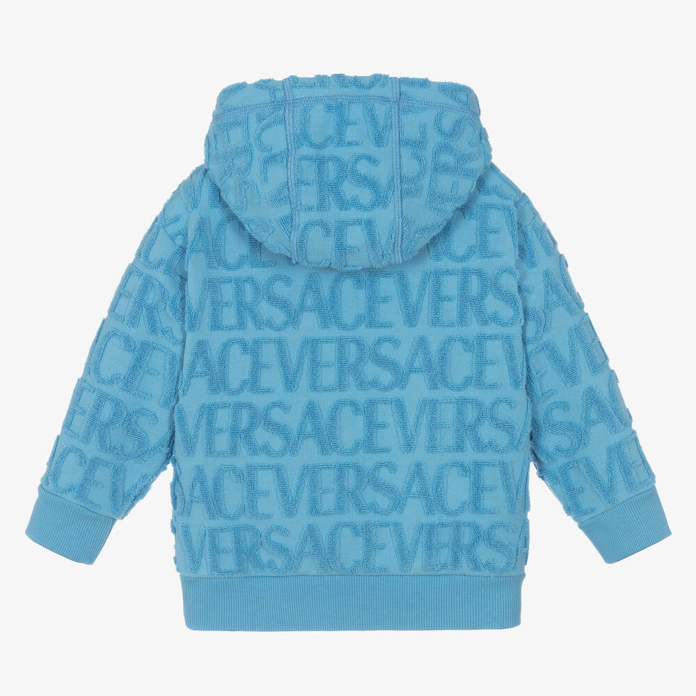 Versace Boys Blue Terry Towelling Hoodie