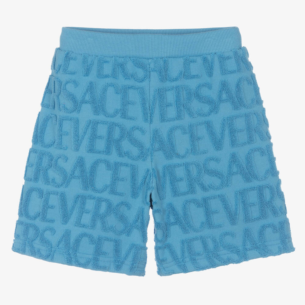 Versace - Short bleu en éponge garçon | Childrensalon