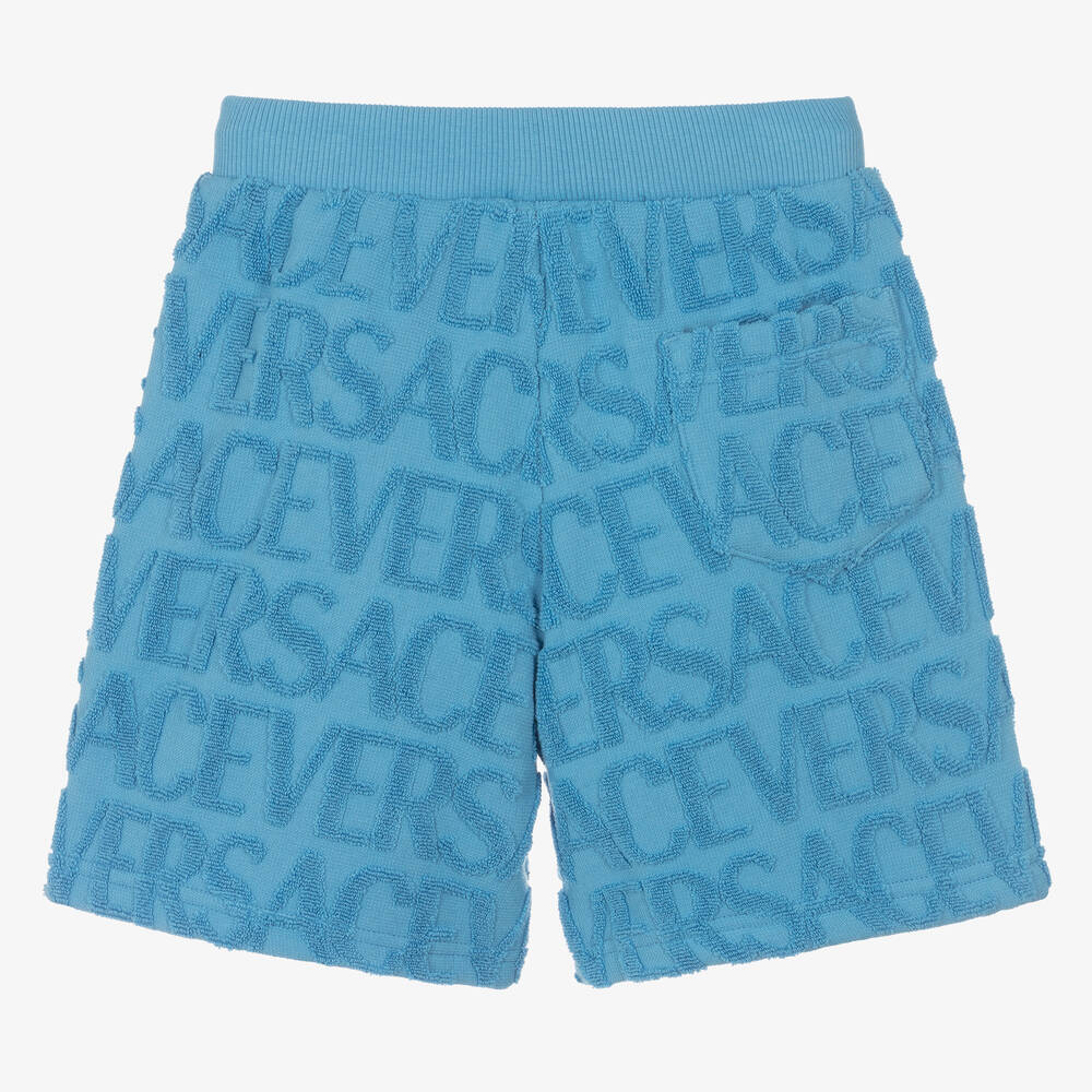 Versace-Голубые махровые шорты | Childrensalon Outlet