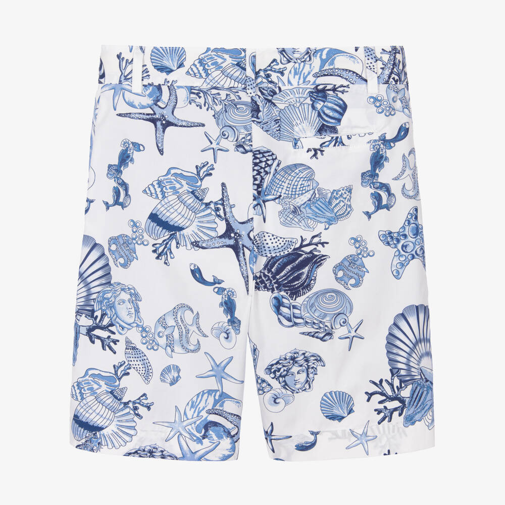 Versace-Шорты из хлопка с океаническим принтом для мальчиков | Childrensalon Outlet