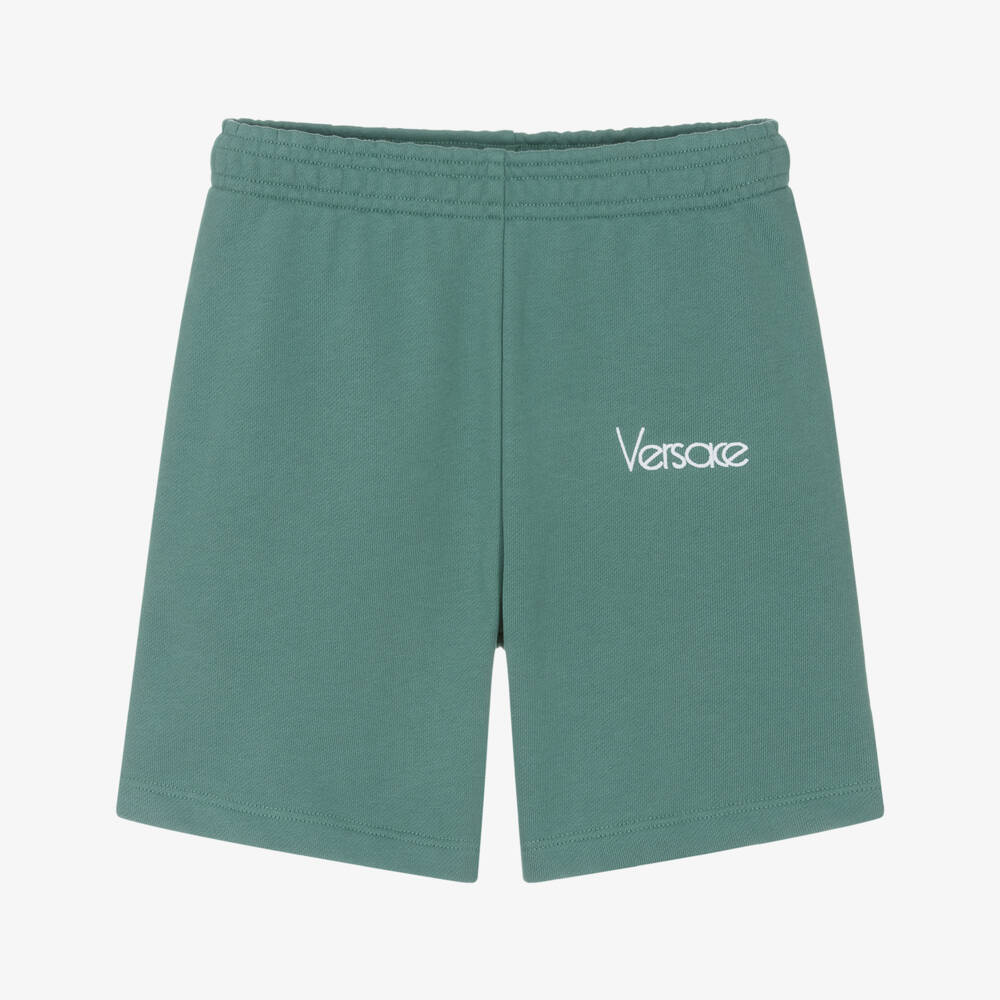 Versace-Boys Casual Green Jersey Shorts | Childrensalon Outlet