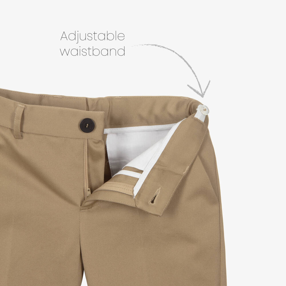 Versace-Boys Classic Beige Cotton Pants | Childrensalon Outlet