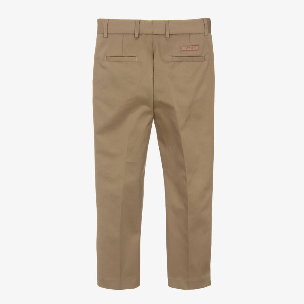 Versace-Boys Classic Beige Cotton Pants | Childrensalon Outlet