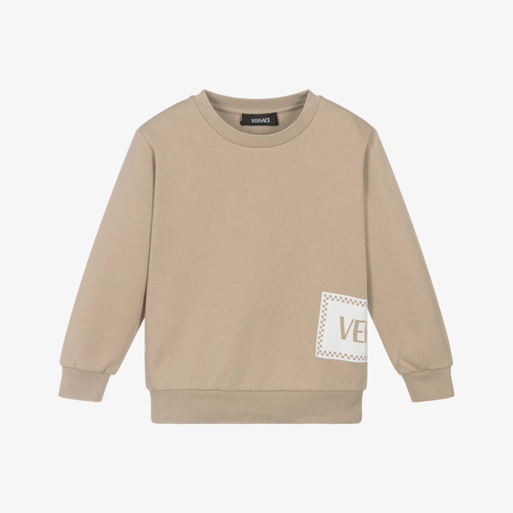 Versace-Boys Classic Beige Cotton Top | Childrensalon Outlet