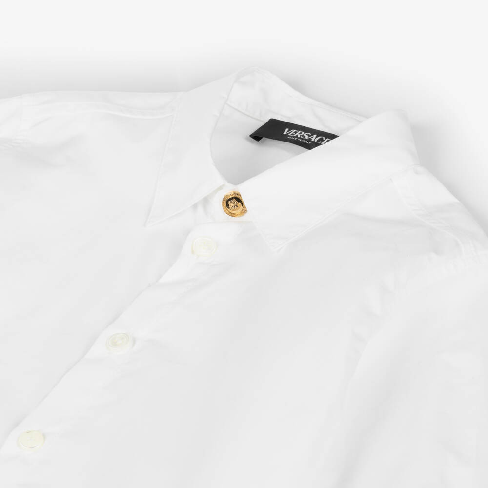 Versace-Boys Classic White Poplin Shirt | Childrensalon Outlet