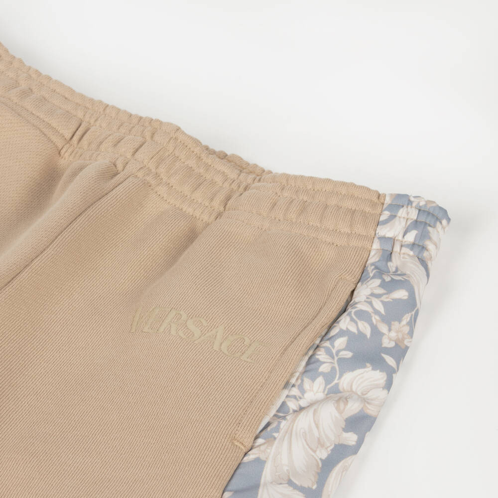 Versace-Boys Cotton Beige Barocco Trousers | Childrensalon Outlet