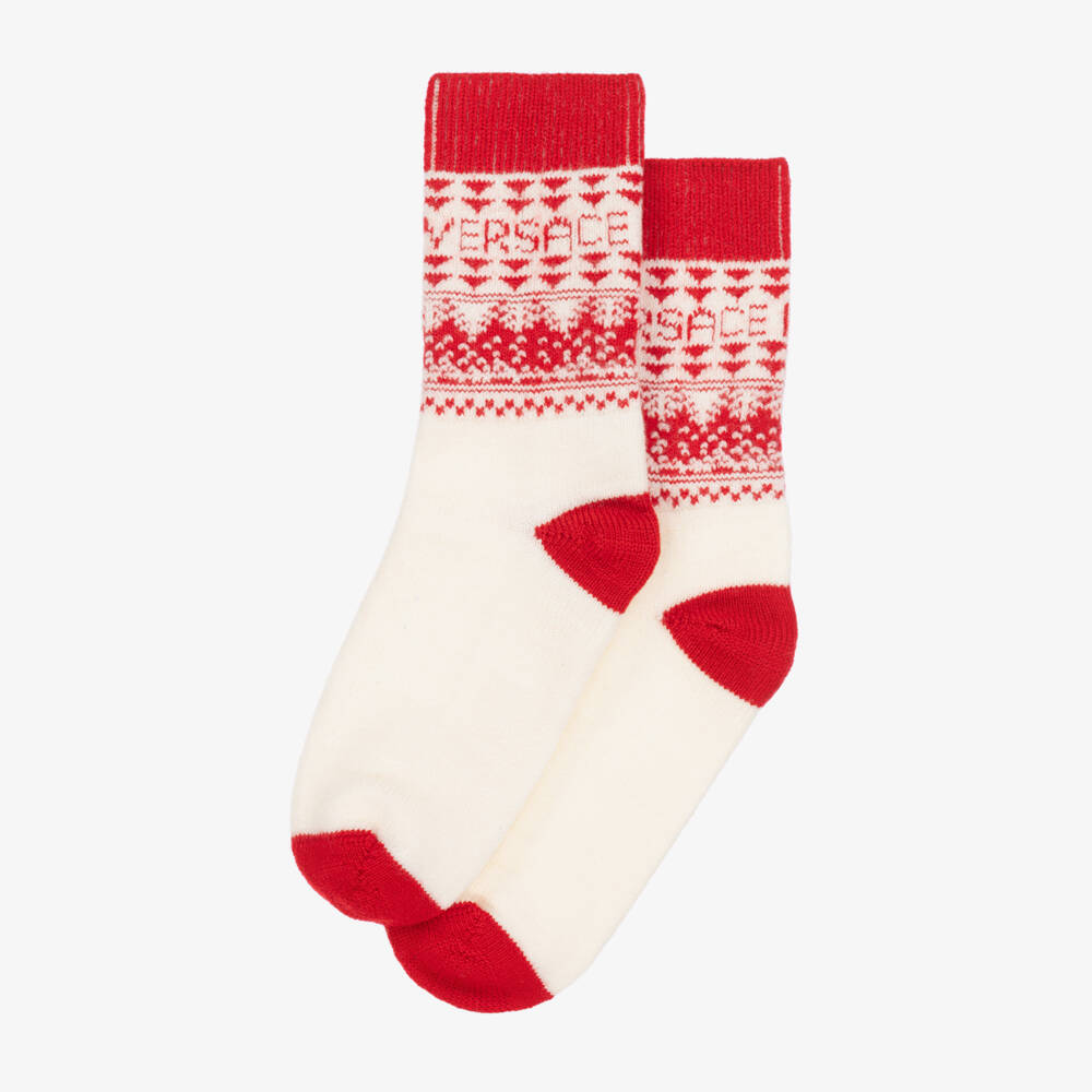 Versace-Boys Cozy Woolen Fair Isle Socks | Childrensalon Outlet