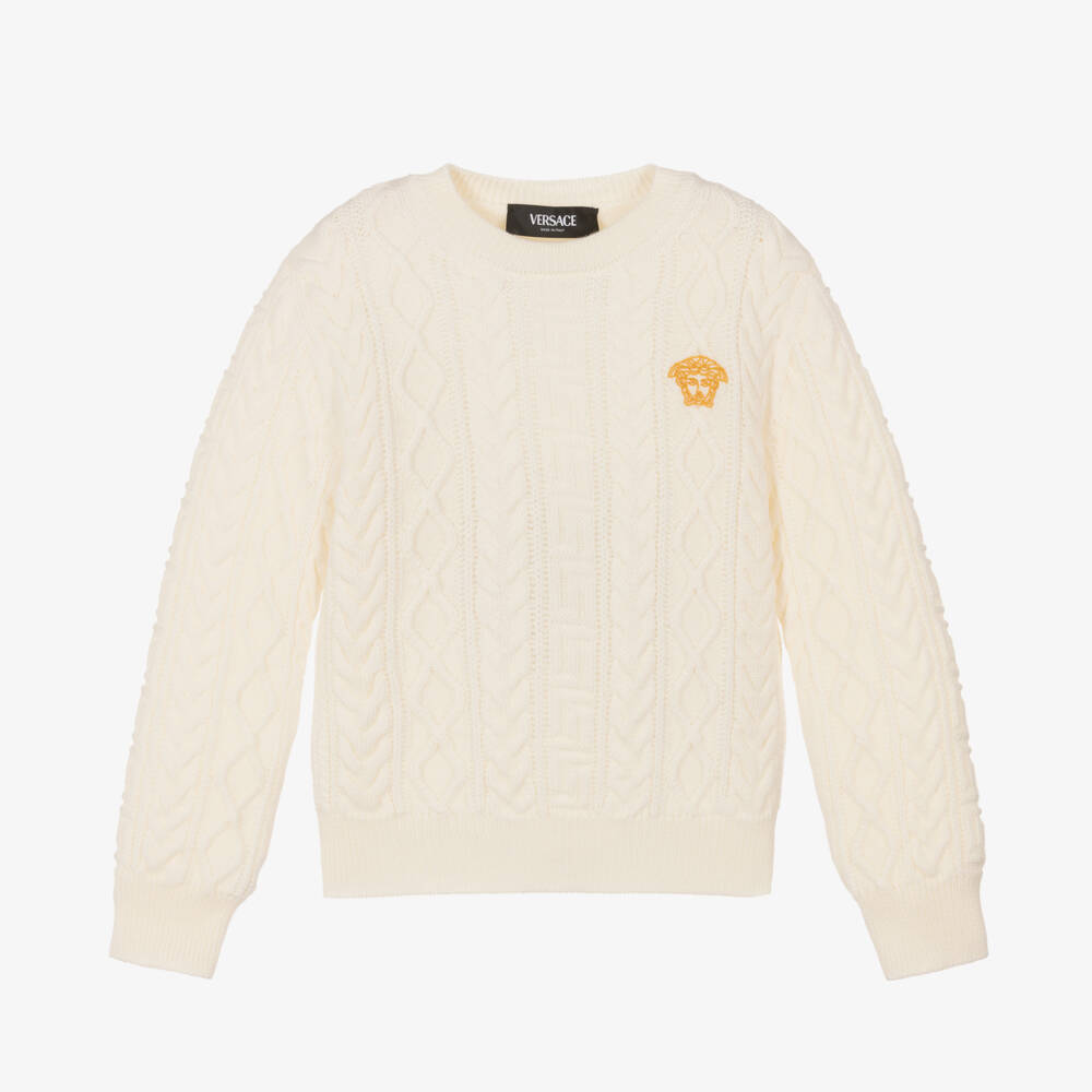 Versace-Кремовый шерстяной свитер для мальчиков | Childrensalon Outlet