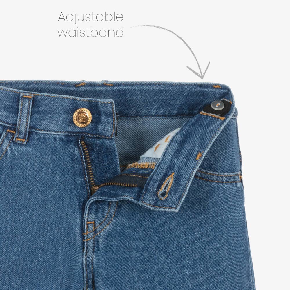 Versace-Boys Denim Medusa Embellished Jeans | Childrensalon Outlet