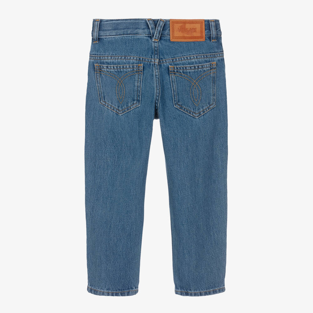 Versace-Boys Denim Medusa Embellished Jeans | Childrensalon Outlet