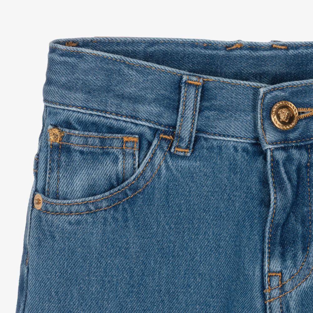 Versace-Boys Denim Medusa Embellished Jeans | Childrensalon Outlet