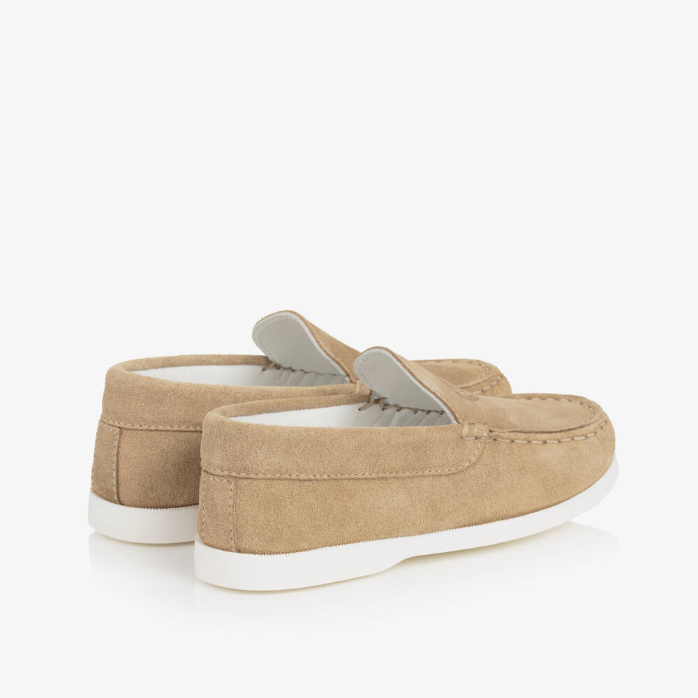 Versace-Boys Elegant Beige Suede Loafers | Childrensalon Outlet