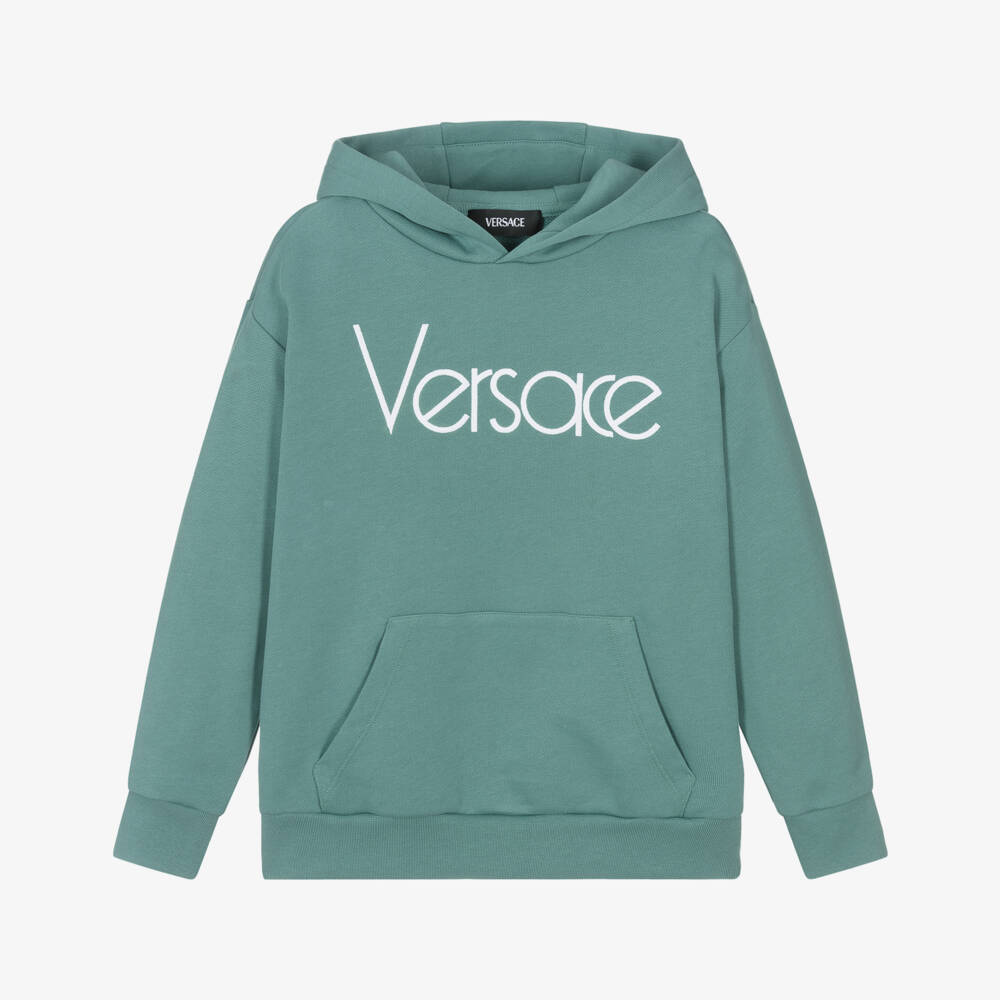 Versace-بلوفر قطن زمردي للأولاد | Childrensalon Outlet