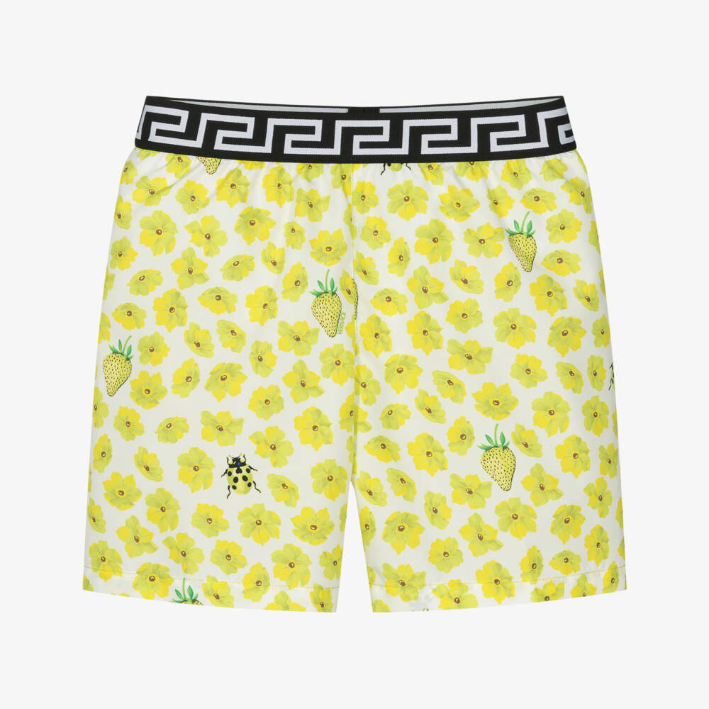 Versace-Boys Floral Patterned Swim Shorts | Childrensalon Outlet