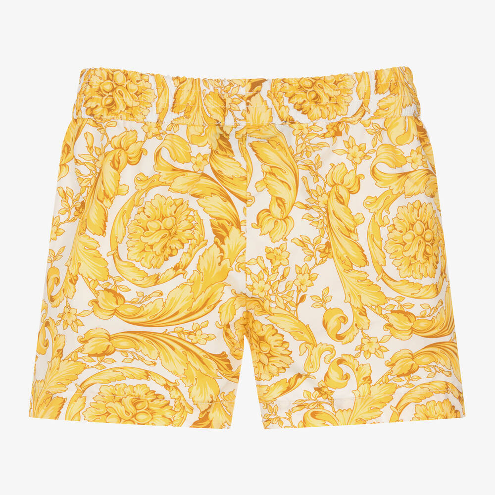 Versace-Boys Gold Barocco Cotton Shorts | Childrensalon Outlet