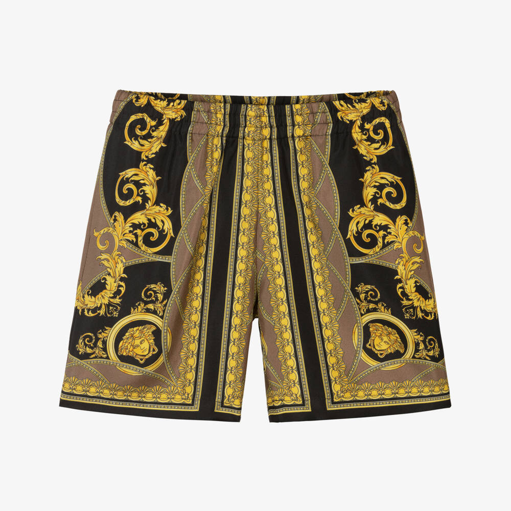 Versace-شورت براق ذهبي من الحرير للأولاد | Childrensalon Outlet