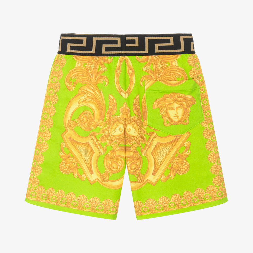 Versace-جوغرز قطن لون أخضر بنقشة الباروك للأولاد | Childrensalon Outlet