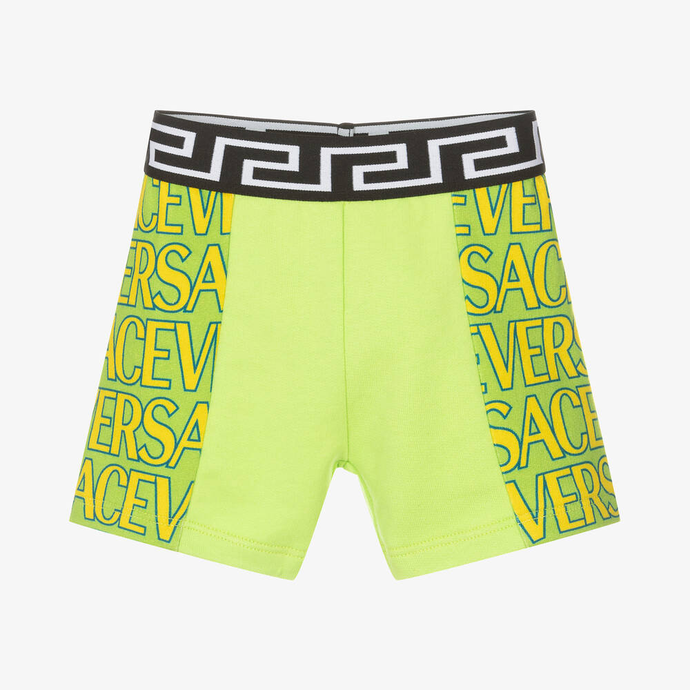 Versace - Boys Green Cotton Shorts | Childrensalon