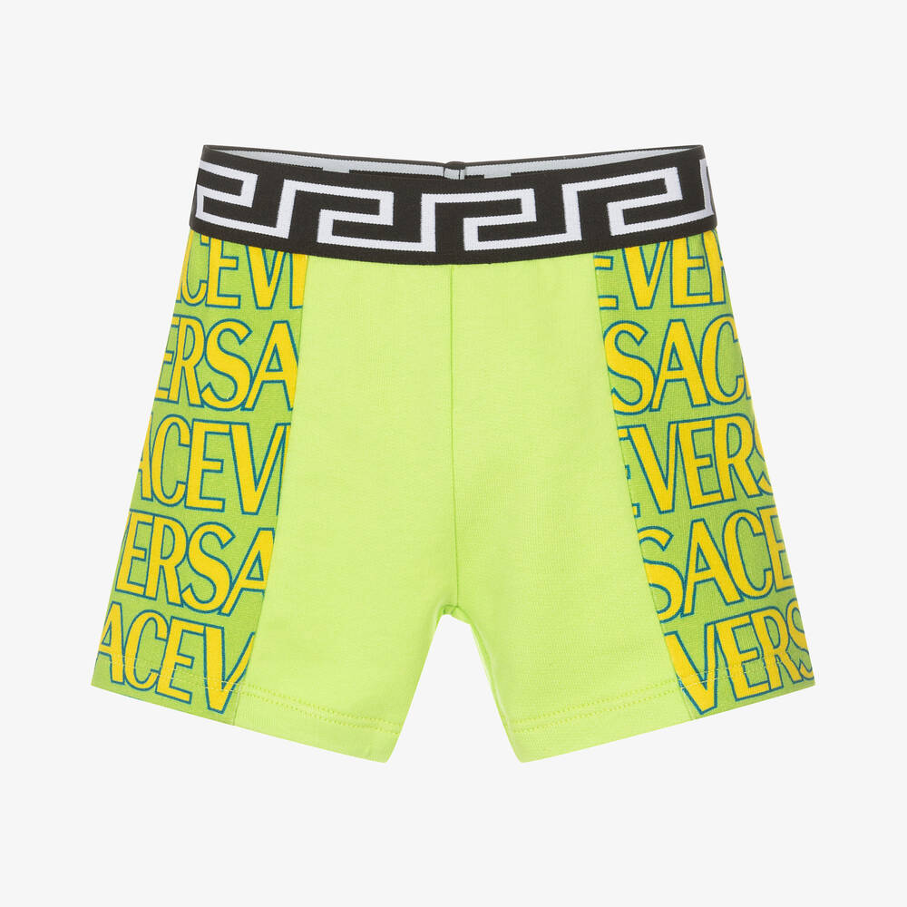 Versace-Boys Green Cotton Shorts | Childrensalon Outlet