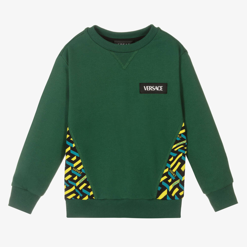 Versace - Boys Green Cotton Sweatshirt | Childrensalon