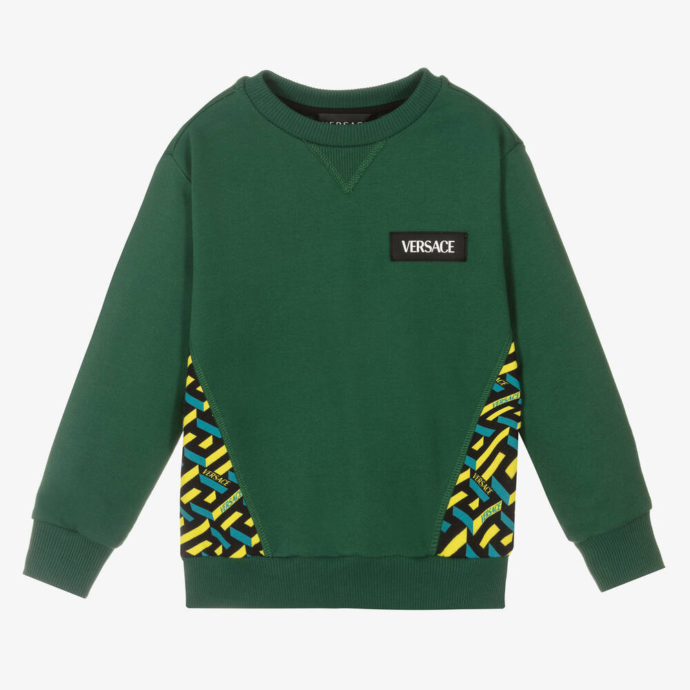 Versace - Sweat vert en coton garçon | Childrensalon