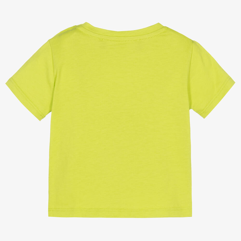 Versace-تيشيرت أطفال ولادي قطن لون أخضر ليموني | Childrensalon Outlet
