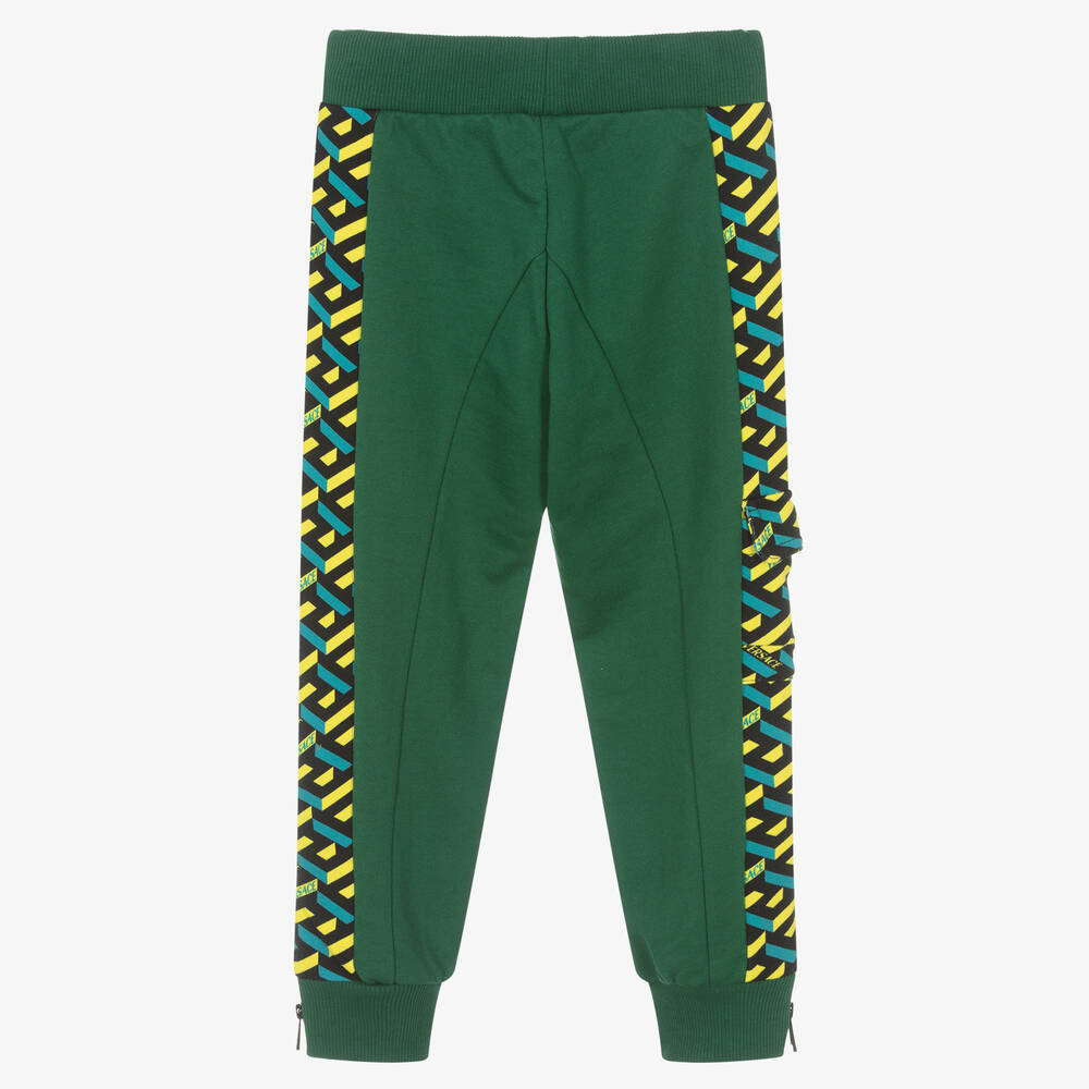 Versace-Boys Green La Greca Joggers | Childrensalon Outlet