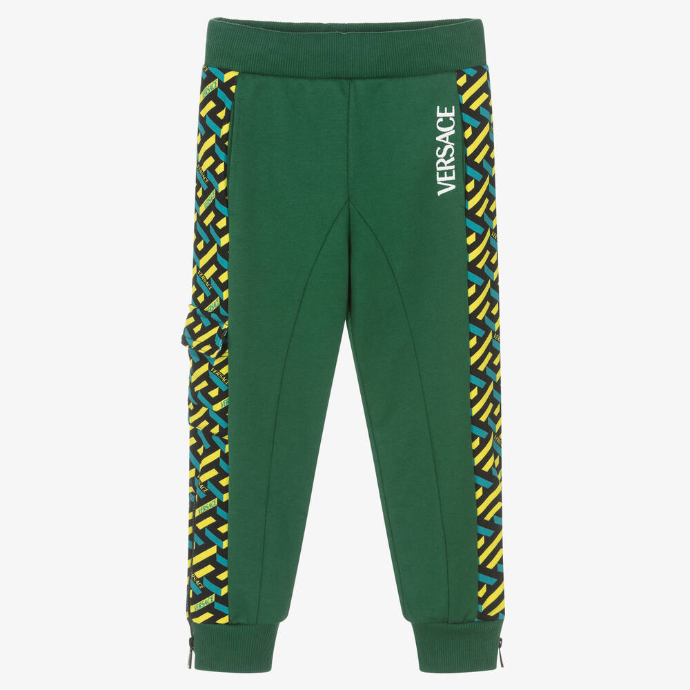 Versace - Boys Green La Greca Joggers | Childrensalon