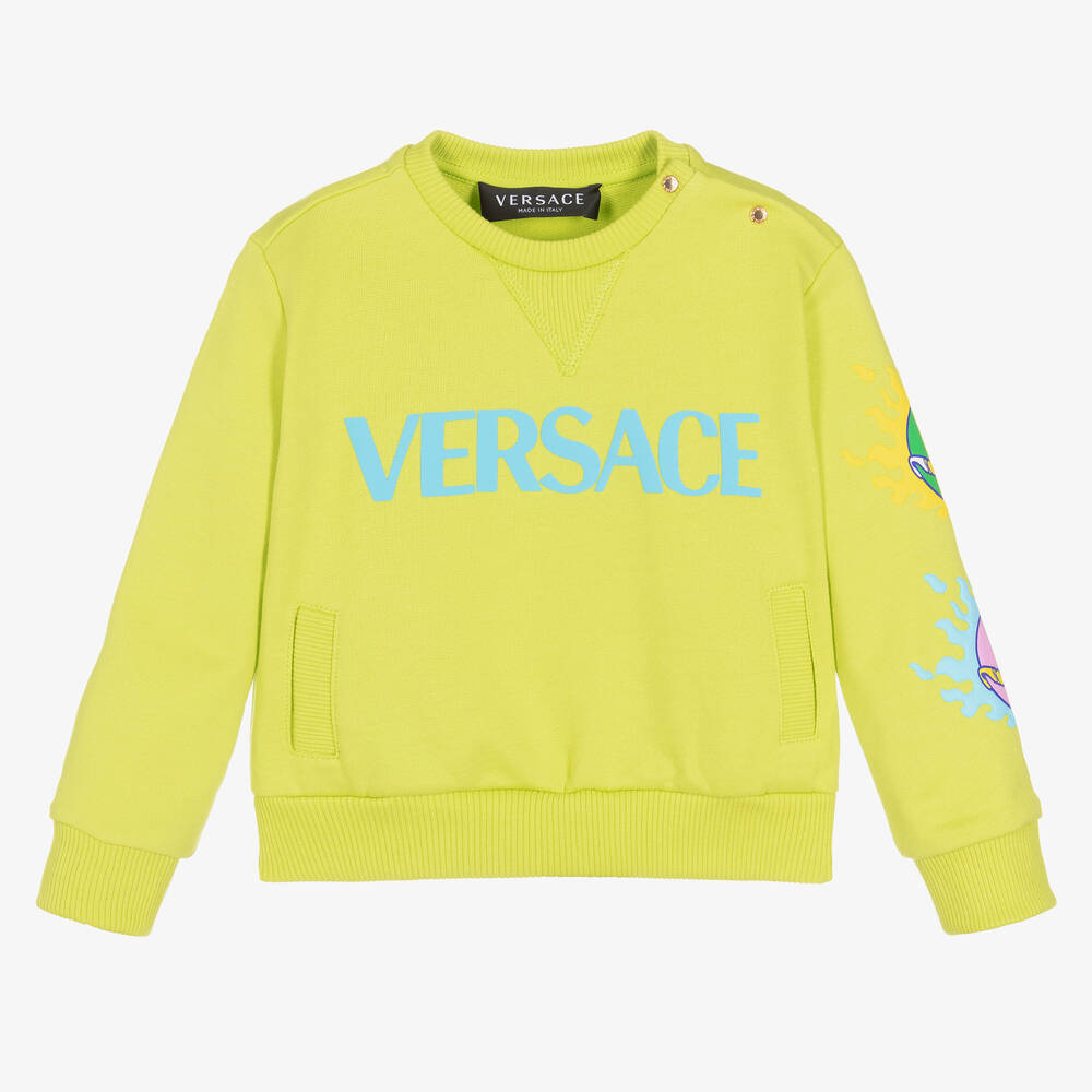 Versace - Boys Green Medusa Sunnies Sweatshirt | Childrensalon