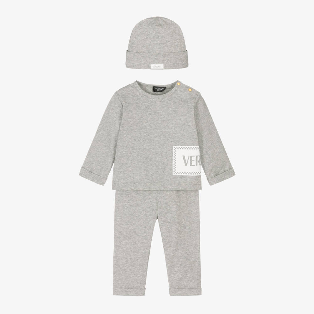 Versace-Boys Grey Cotton Charm Trio | Childrensalon Outlet