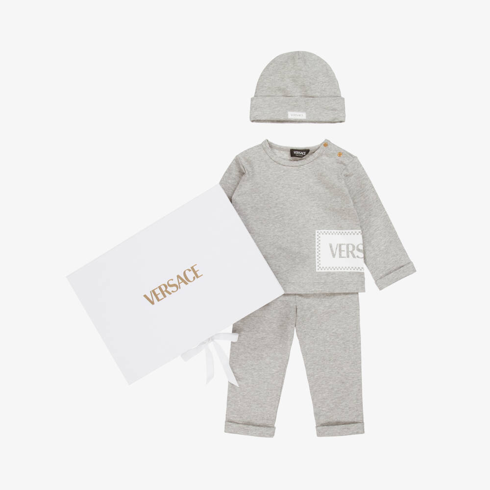 Versace-Boys Grey Cotton Charm Trio | Childrensalon Outlet