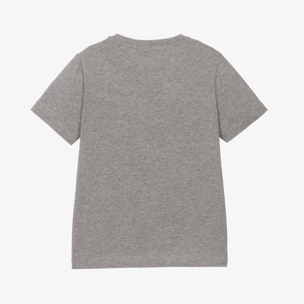 Versace-Boys Grey Cotton Emblem Tee | Childrensalon Outlet