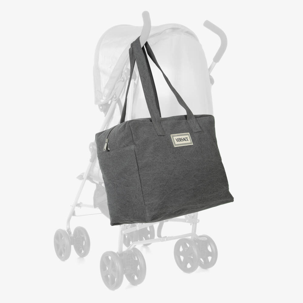 Versace-Boys Grey Cotton Travel Tote | Childrensalon Outlet