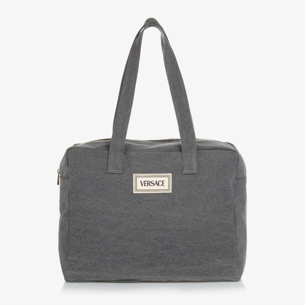 Versace-Boys Grey Cotton Travel Tote | Childrensalon Outlet