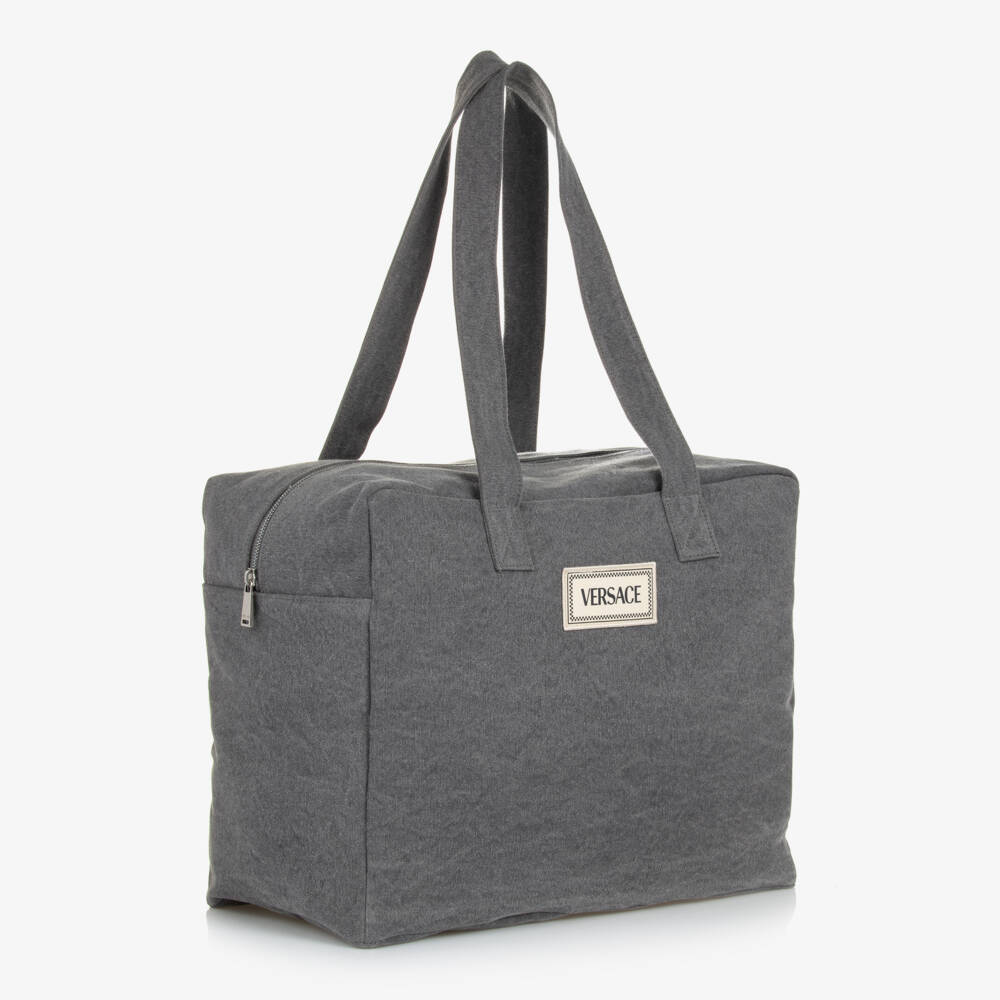 Versace-Boys Grey Cotton Travel Tote | Childrensalon Outlet