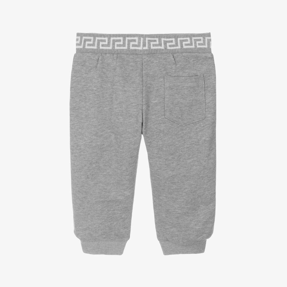 Versace-بنطلون رياضي قطن لون رمادي للأولاد | Childrensalon Outlet