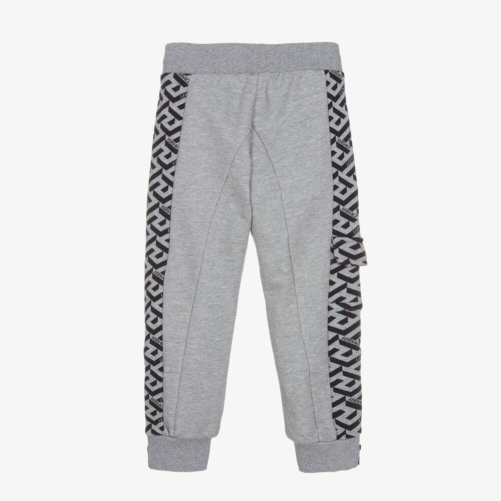Versace-جوغرز كارغو قطن لون رمادي للأولاد | Childrensalon Outlet