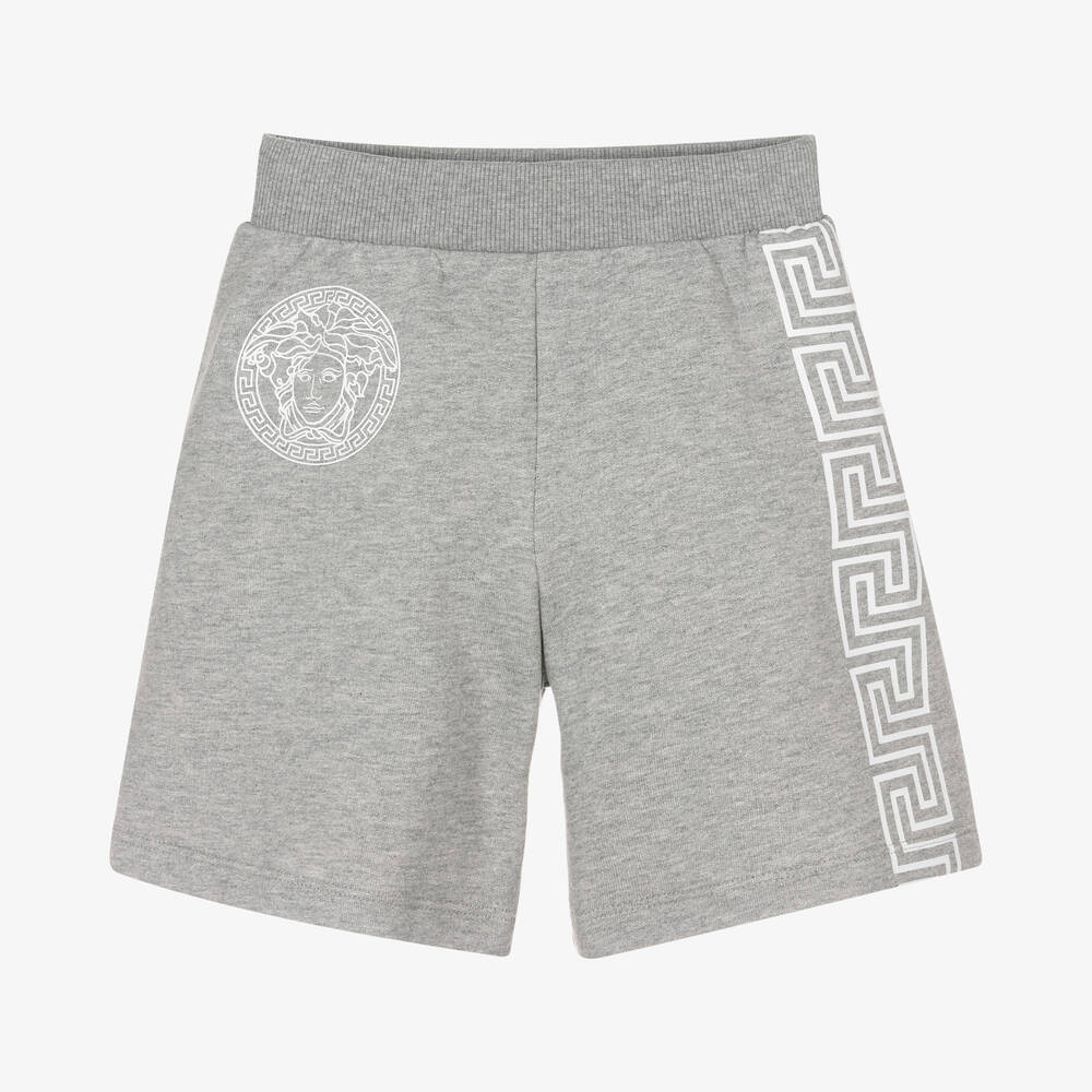 Versace-Boys Grey Marl Cotton Shorts | Childrensalon Outlet