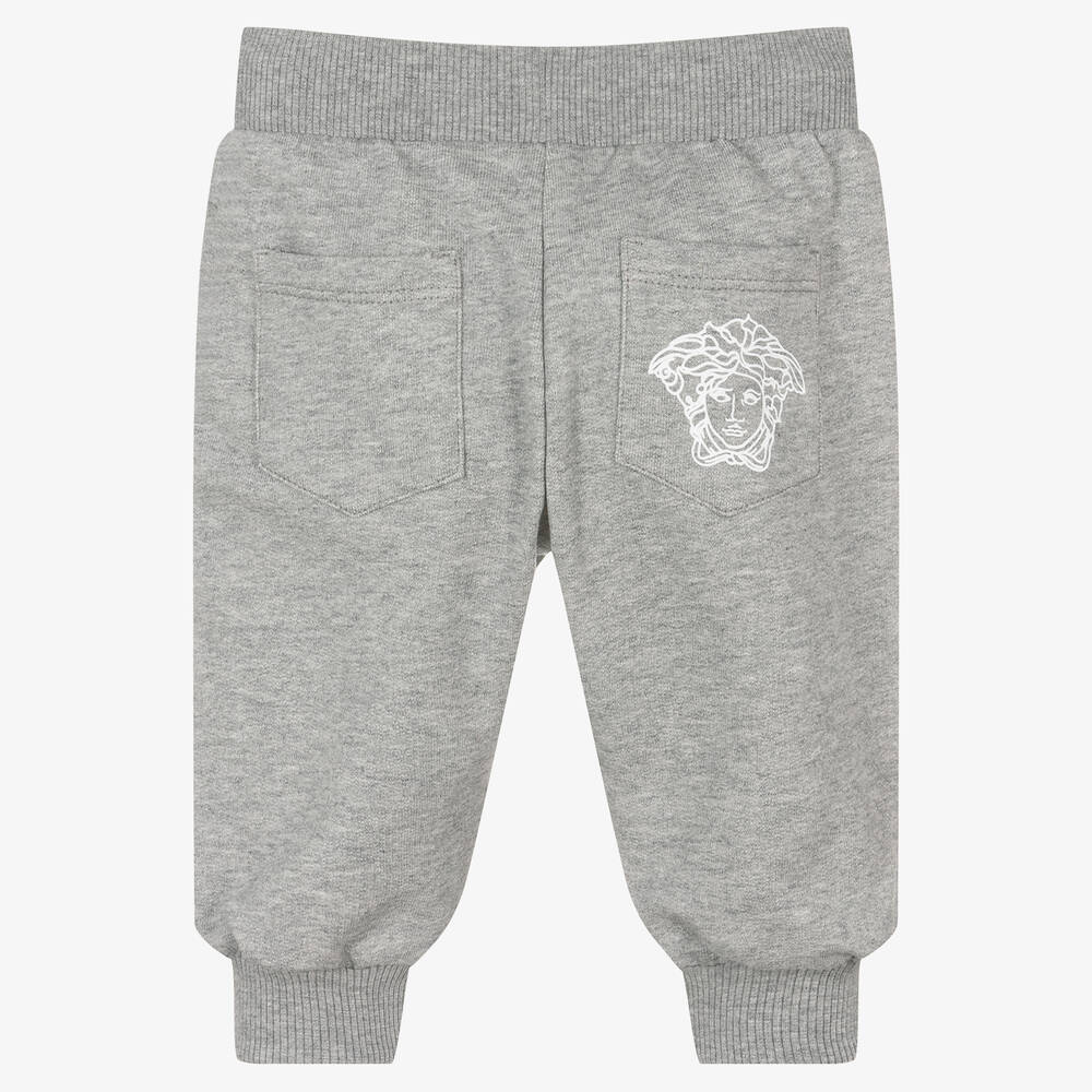 Versace-Boys Grey Marl Greca Joggers | Childrensalon Outlet