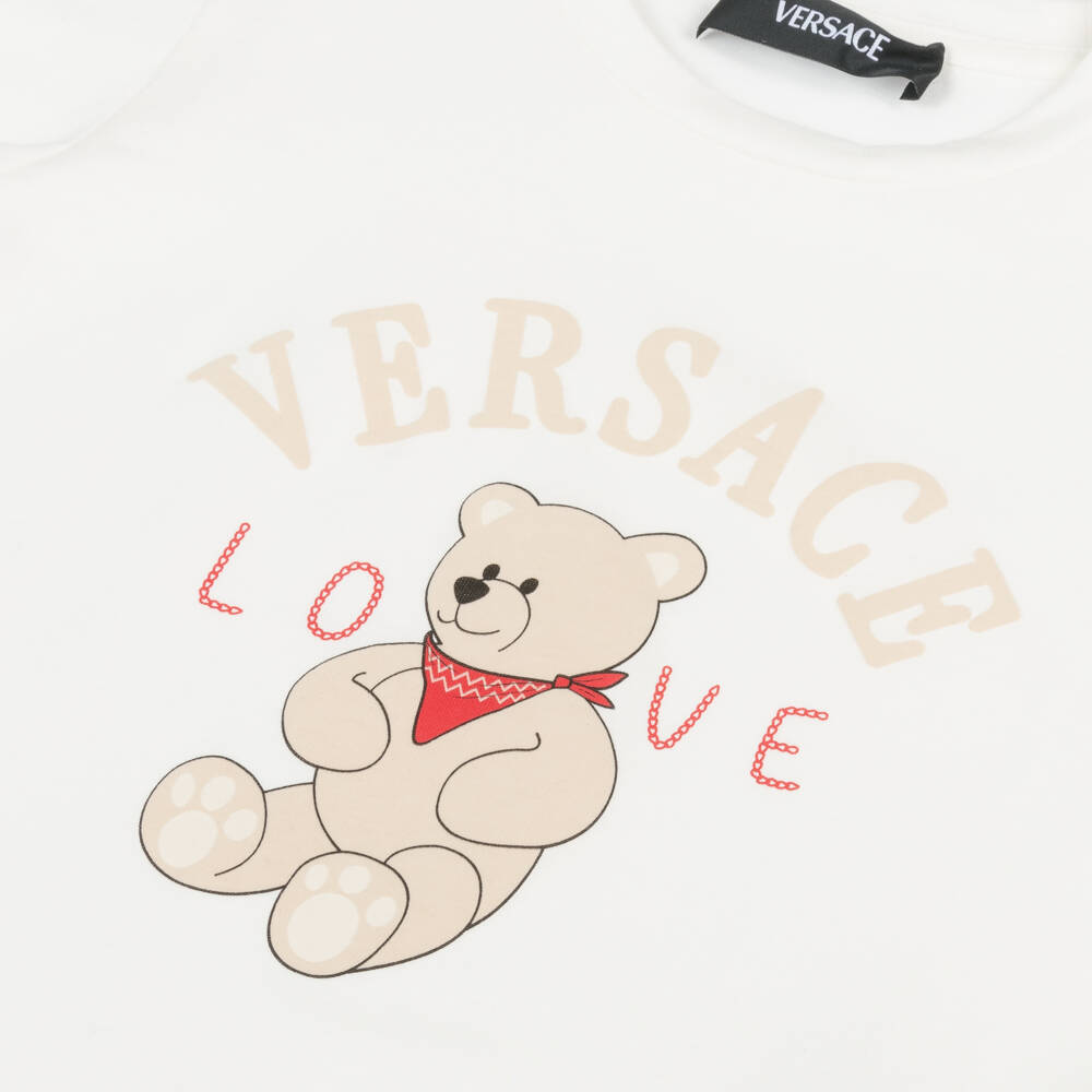 Versace-Boys Ivory Bear Emblem Top | Childrensalon Outlet