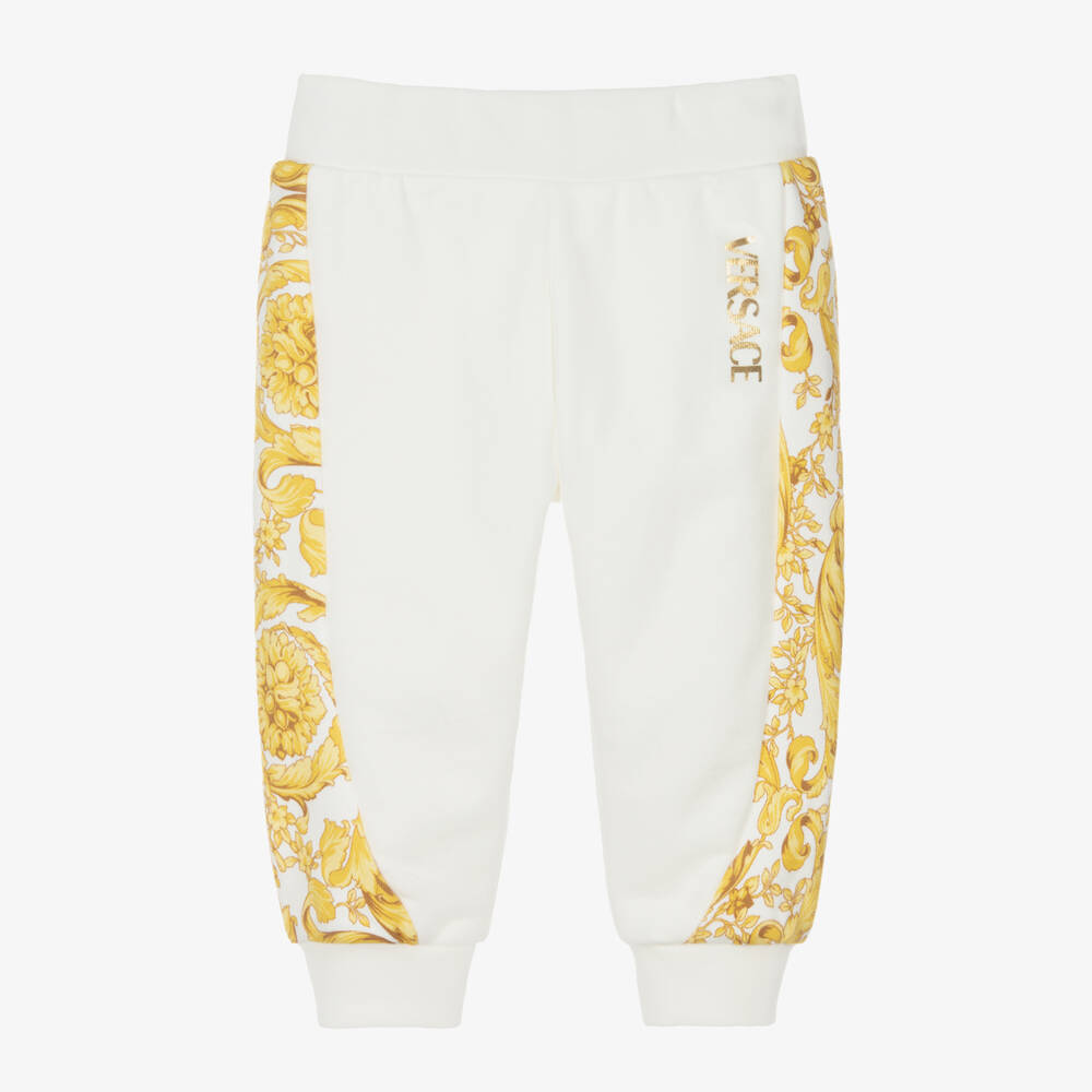 Versace tracksuit white and gold new arrivals