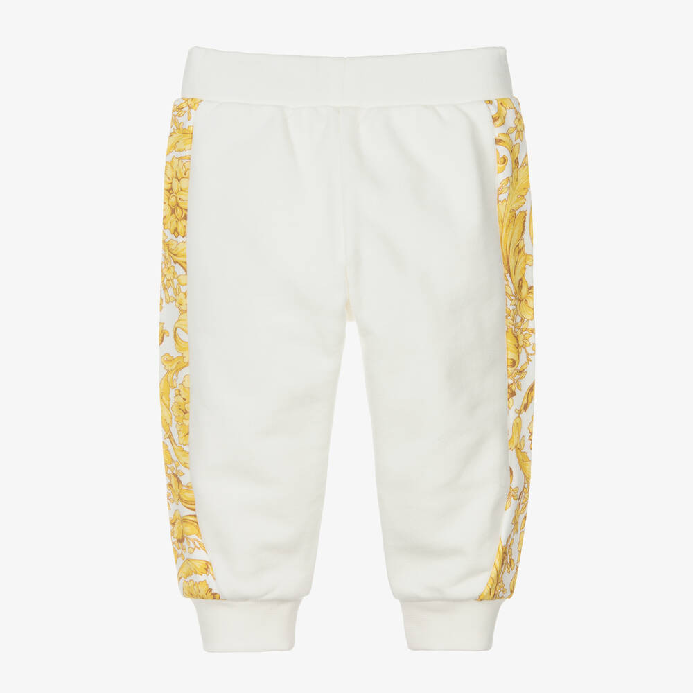 Versace-جوغرز بطبعة باروك قطن لون عاجي وذهبي | Childrensalon Outlet