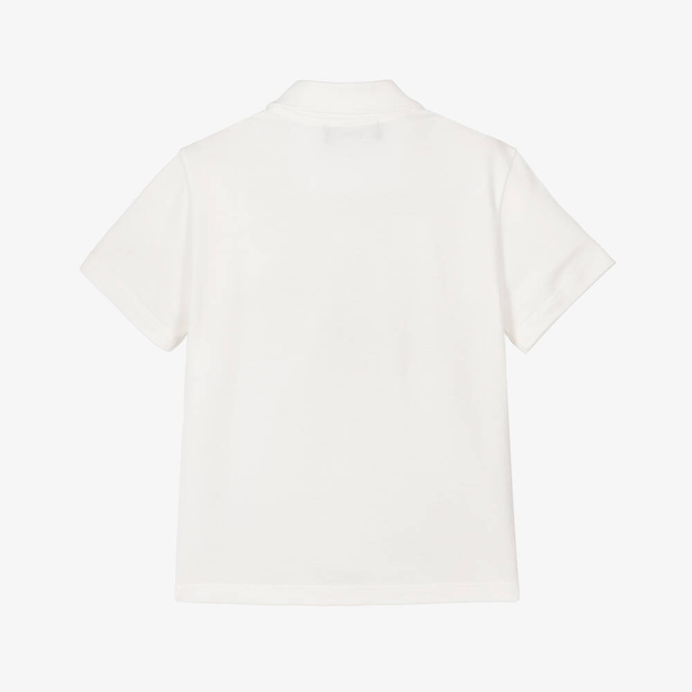 Versace-Boys Ivory Cotton Polo Tee | Childrensalon Outlet