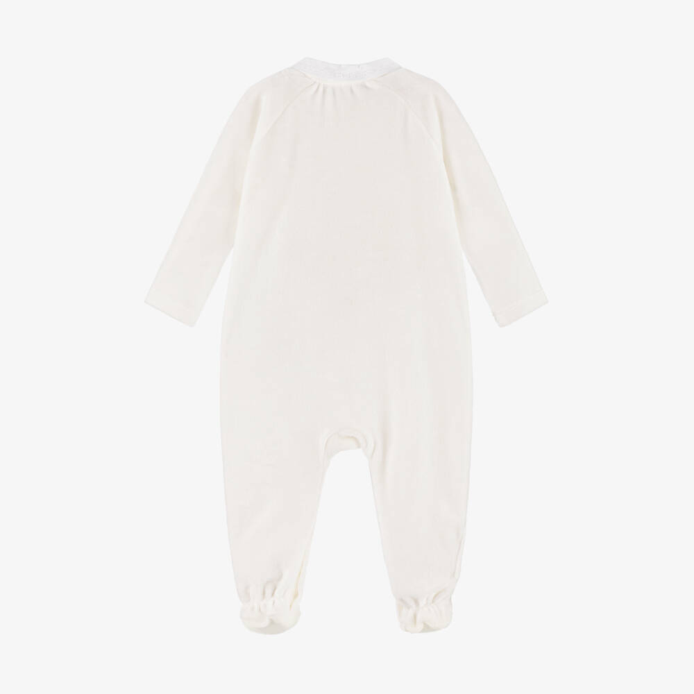 Versace-Boys Ivory Greca Accent Babygrow | Childrensalon Outlet