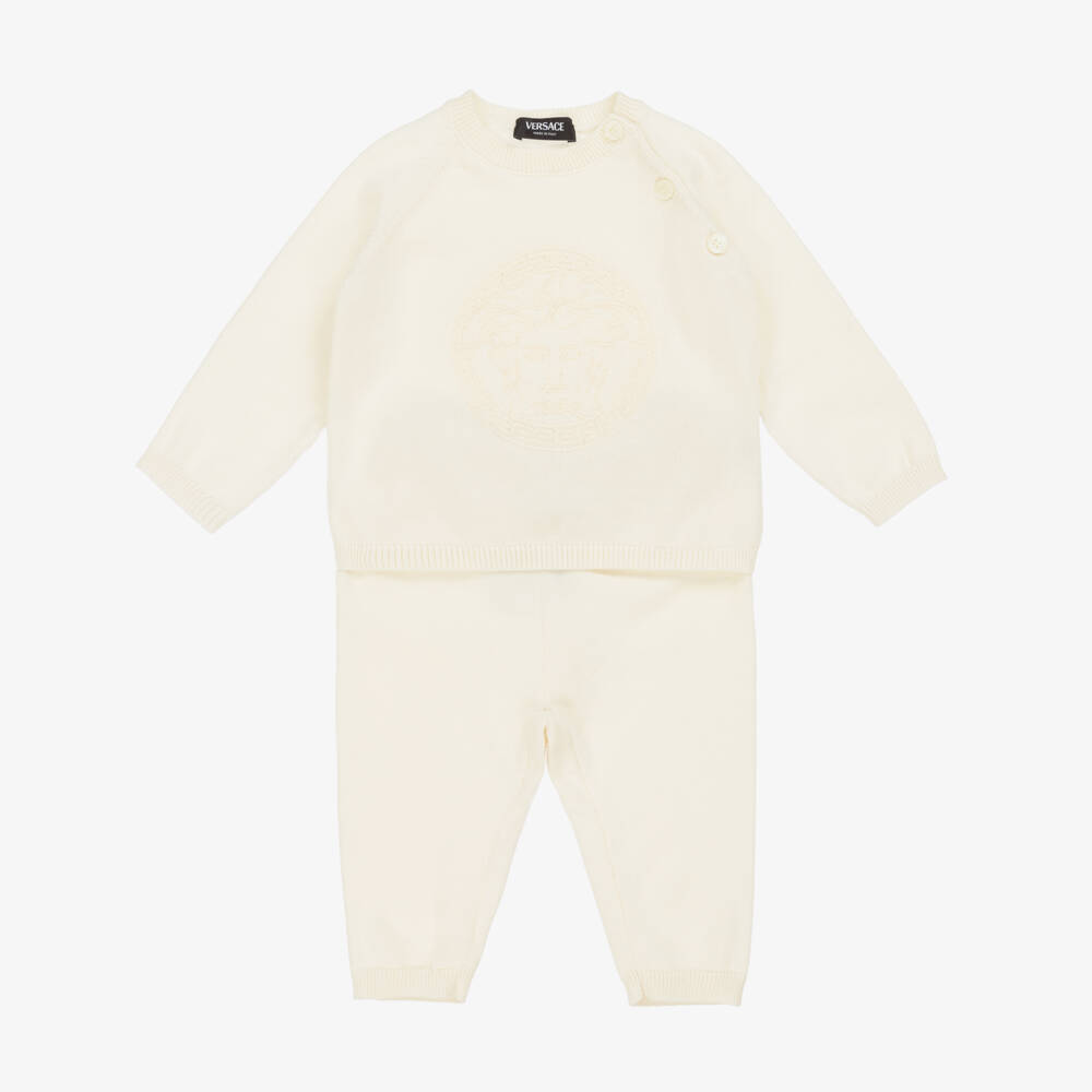 Versace-Boys Ivory Knit Cashmere Ensemble | Childrensalon Outlet