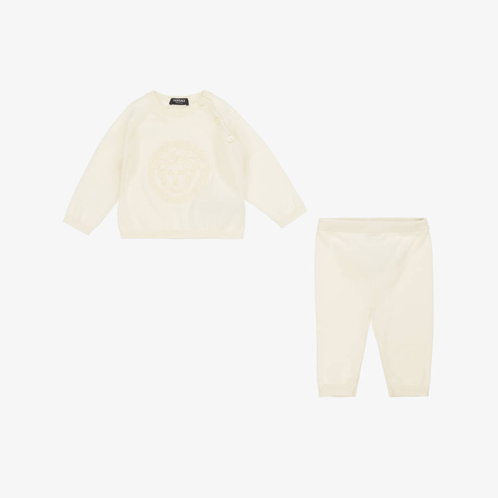 Versace-Boys Ivory Knit Cashmere Ensemble | Childrensalon Outlet