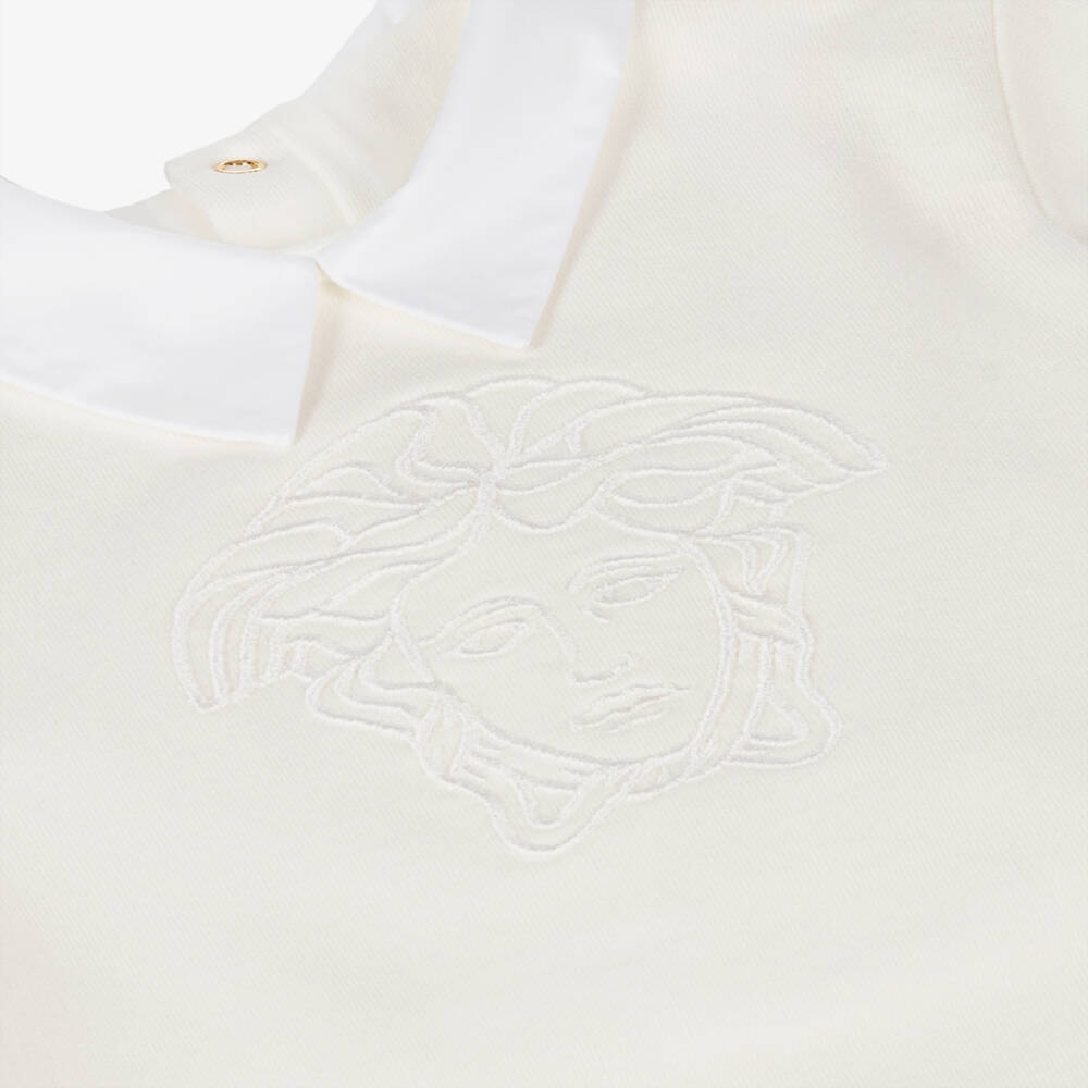 Versace-Boys Ivory Logo Cotton Set | Childrensalon Outlet