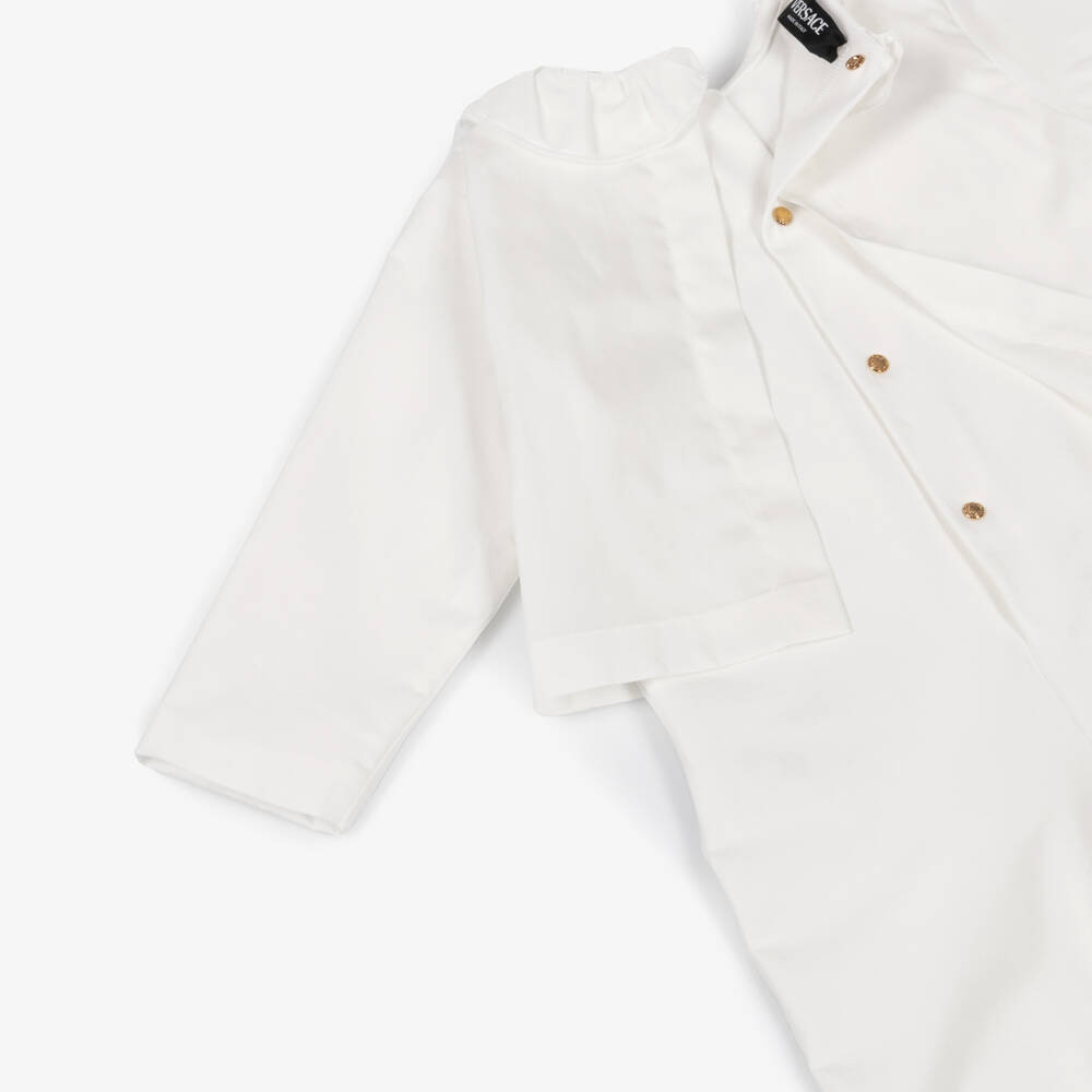 Versace-Boys Ivory Medusa Accent Onesie | Childrensalon Outlet